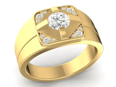 Luxury Diamond Fashin Men Ring 6014 3D print model