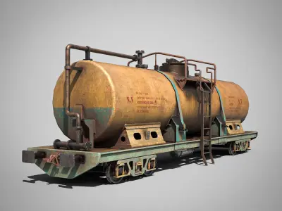 Tank wagon Low-poly 3D model