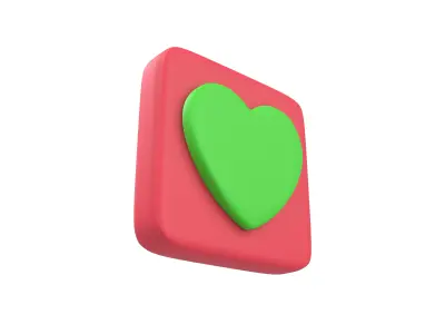 Twitter Heart Decoration v1 005 Low-poly 3D model