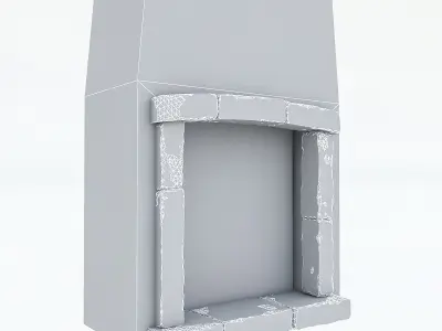Old Stone Fireplace Low-poly 3D model
