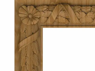 Carved picture frame STL 3D model 43