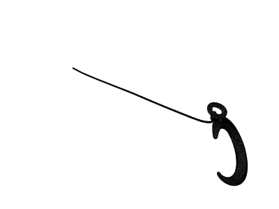 Golden Crescent Moon Pendant Charm Low-poly 3D model