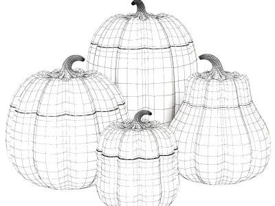 Glass pumpkins 3D model purchase