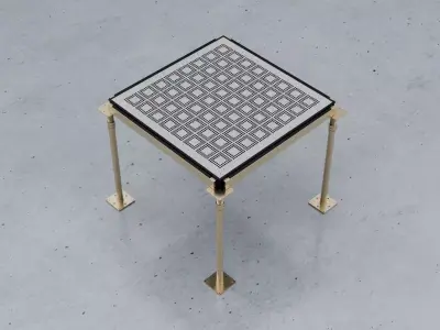 3D Raised Perforated Panel with pedestal and stringer Model 3D model