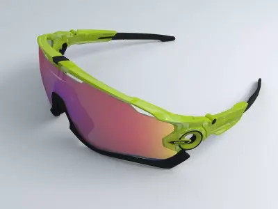 Oakley Jawbreaker sunglasses Low-poly 3D model