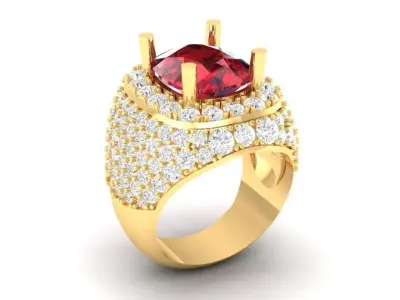 Luxury Ruby Sapphire Diamond Ring for Men  153 3D print model