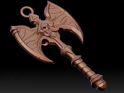 Pendant Axe Pendant Sculpture jewelry gold necklace Silver 3D print model