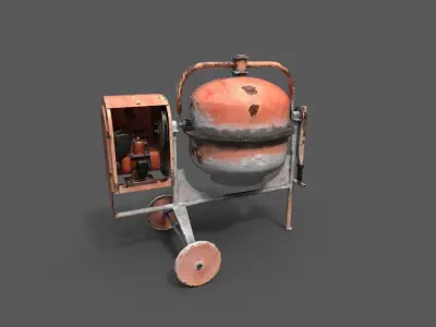 Old Concrete Mixer PBR Low-poly 3D model