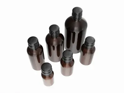 Bottles 6 Set Vitamin and Sport Nutrition 3D model