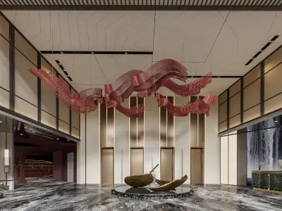 hotel lobby 3D model
