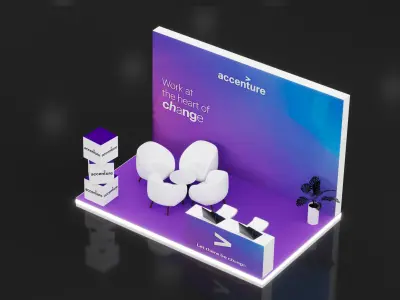 booth 6x3 open 3 side  3D model purchase