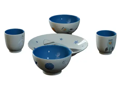 Bloomingville Mini Tableware Low-poly 3D model