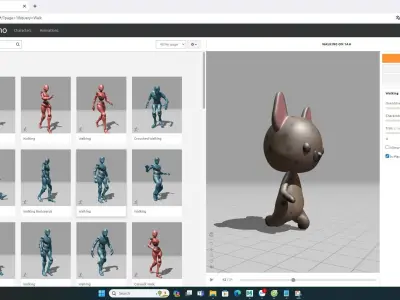  Ratel low poly animated v001 Low-poly 3D model