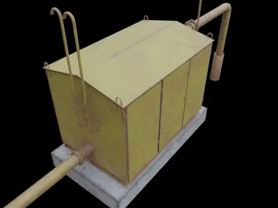 Gas distributor station Low-poly 3D model