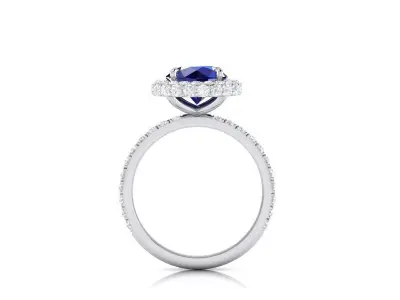 water fall style halo engagement ring 3D print model