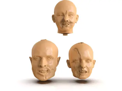 Family Zombie Heads 3D print model