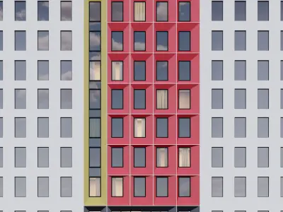 Modern building fasade 5 3D model