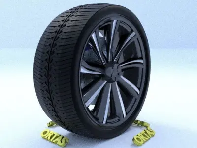 ORTAS CAR RIM 59-60 GAME READY RIM TIRE AND DISC 3D Model Pack