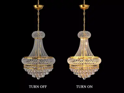 8-Lights Golden Finish Classic Empire 3D model