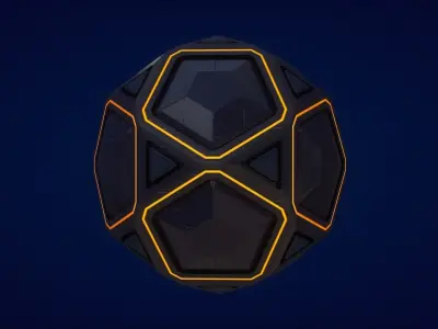 Sci-fi Orb - Stone 3D model