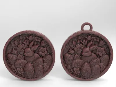 Easter Rabbit with egg decor  3D print model