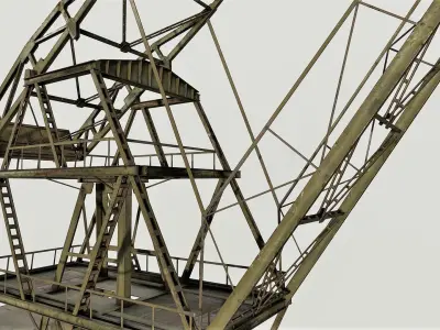 Large Old Crane PBR Low-poly 3D model