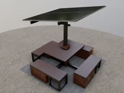Solar Pergola Type-1 Black and White 3D model