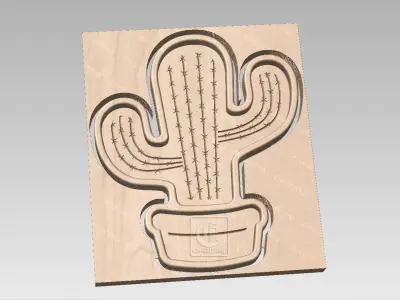 Cactus Tray - Digital Files for CNC Router 3D model