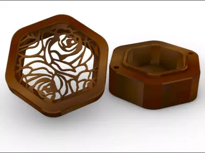 Ring box with two different decor 3D model