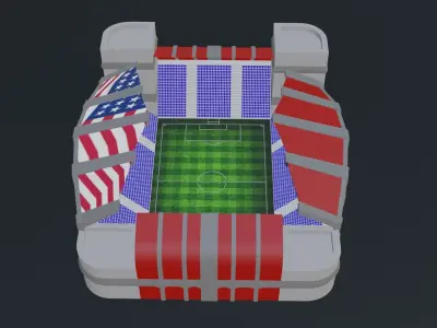 Football Stadium - USA Low-poly 3D model