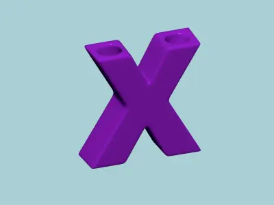 Vase X - Alphabet Vases Collection Letters - STL Printable 3D print model