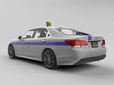 Japanese Taxi Kojin TOYOTA Crown Athlete2013 3D model