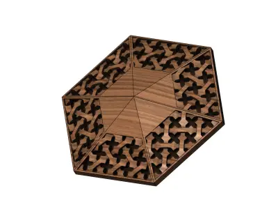 Moucharabieh hexagonal tile and ceiling ornament 3D print model
