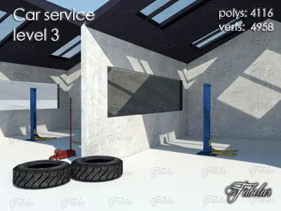 Car services Level 3 Low-poly 3D model