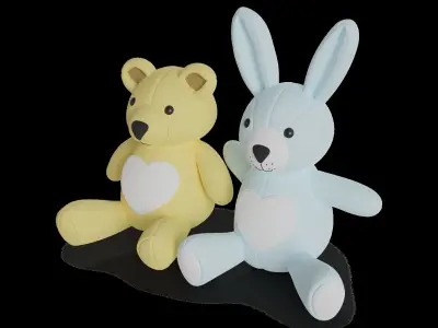 Cars and action games Stuffed Animal Set 3D model