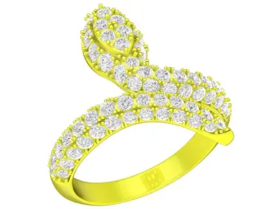 A7465 Diamond Snake Women Ring 3D Model 3D print model