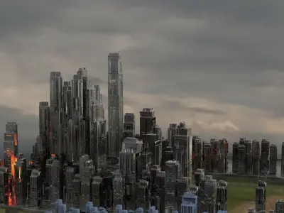 Sci Fi Towers City 3D model