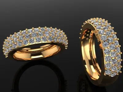 Women Ring 40 simple style diamond ring- band for women 3D print model