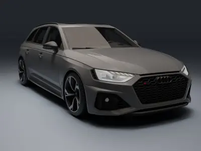 Audi RS4 Avant Low-poly 3D model