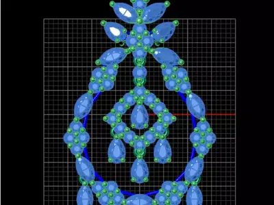 marquise and pear round jewelry pendant 3D print model