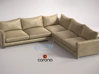 Sofa Zara Large Square corner unit 322cm x 322cm 3D model