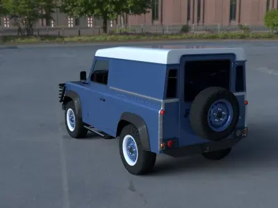 Land Rover Defender 90 Hard Top w interior HDRI 3D model