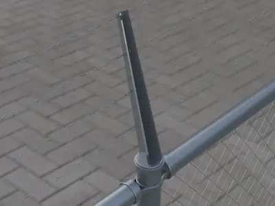 Realistic 3D Barbed Wire Fence Model Free 3D model