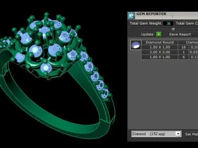 Diamond Ring 3D print model 67
