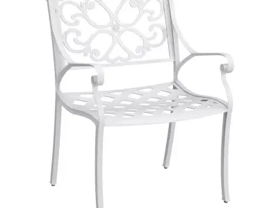 Home Styles Biscayne Set of 2 White Metal Frame Stationary chair 3D model