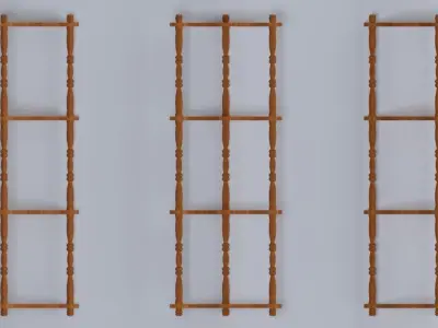 Wooden corner shelf Free 3D model
