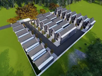 Porject mini Housing  Low-poly 3D model