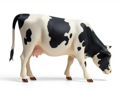 Realistic Grazing Cow Model Pack Low-poly 3D model