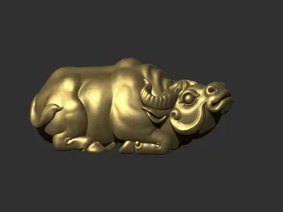 buffalo chinese zodiac bull 3D print model