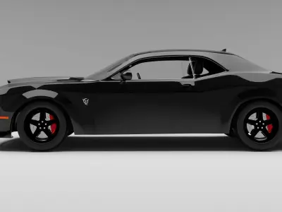 Dodge challenger SRT with interior 3D model